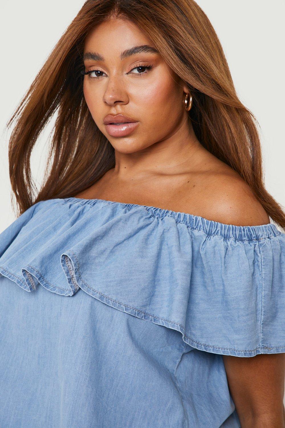 Chambray cheap ruffle top